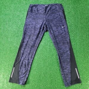 Nike Dri-Fit Women's Leggings Size Small Blue Black Running Fitness Athelisure
